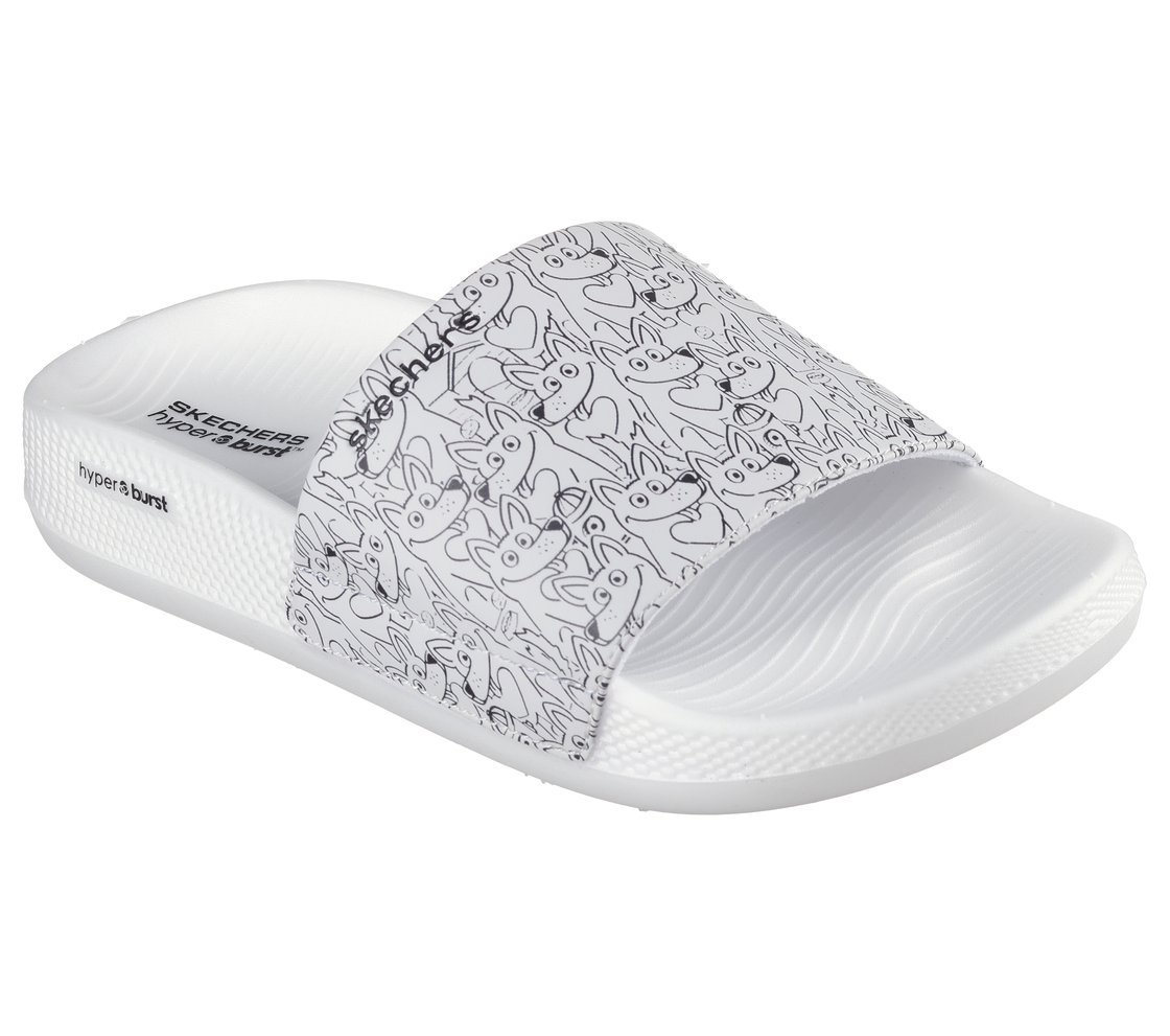 HYPER SLIDE - PUPPY LOVE, WHITE BLACK Footwear Right View