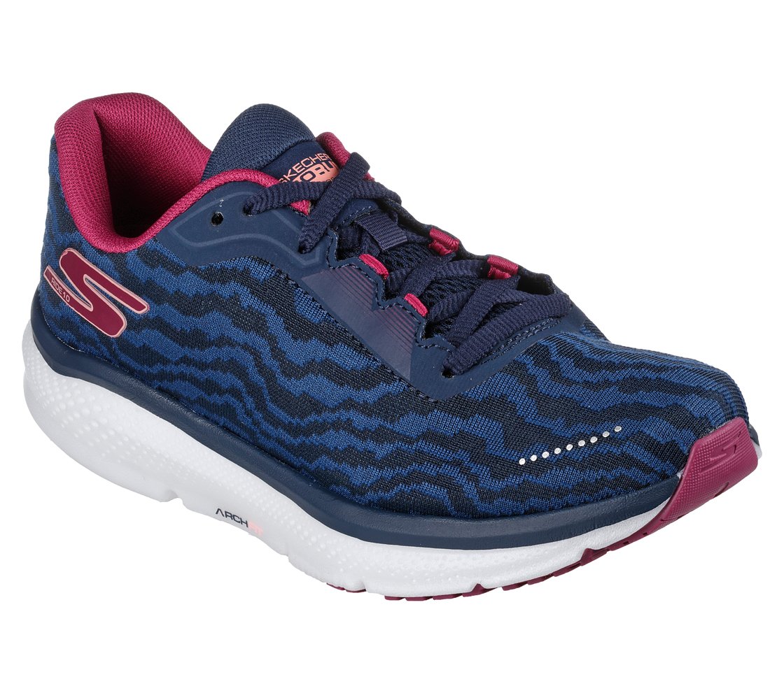 GO RUN RIDE 10, NAVY/PINK Footwear Lateral View