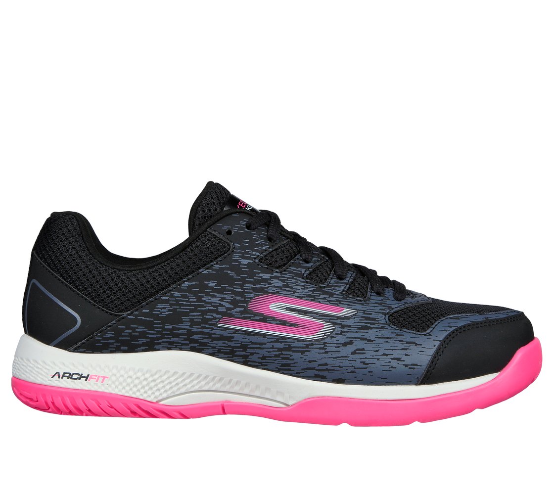 SKECHERS VIPER COURT- PICKLEBALL, BLACK Footwear Lateral View