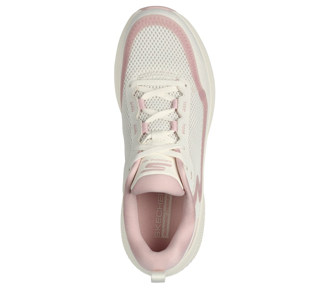 GO RUN SUPERSONIC MAX, NATURAL/PINK Footwear Top View