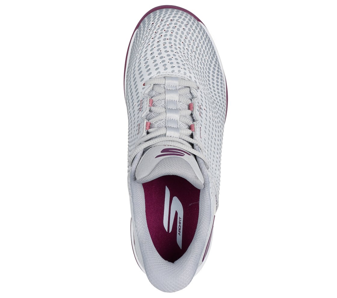SKECHERS VIPER COURT RELOAD, GREY/PURPLE Footwear Top View