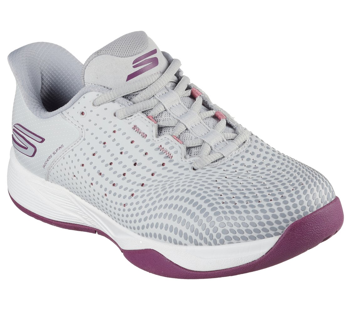 SKECHERS VIPER COURT RELOAD, GREY/PURPLE Footwear Right View