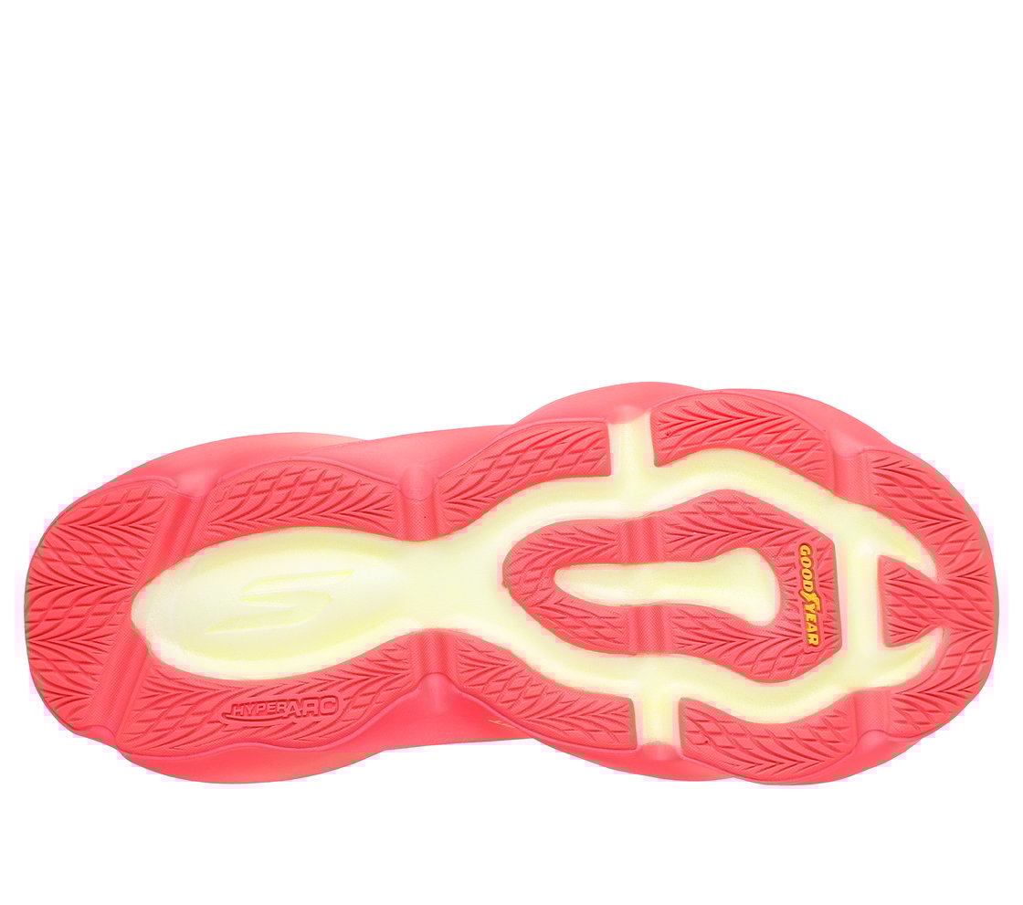 SKECHERS AERO BURST, WHITE YELLOW Footwear Bottom View