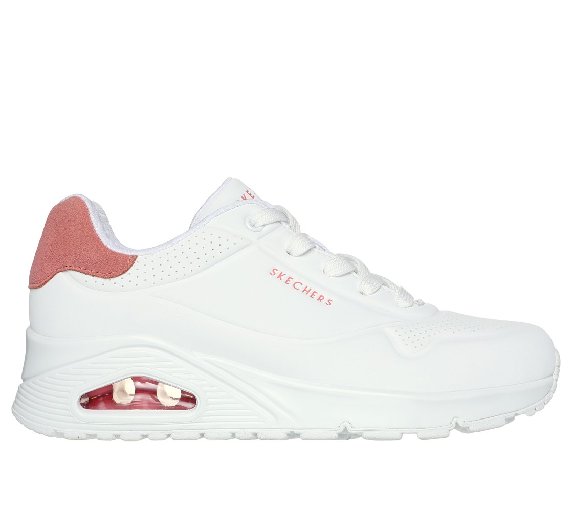 UNO - POP BACK, WHITE/HOT CORAL Footwear Lateral View