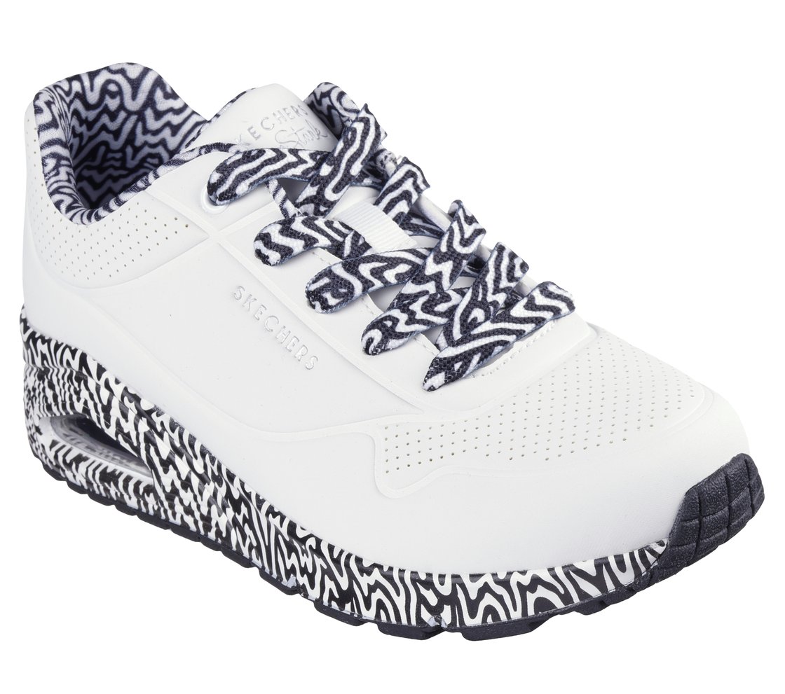 UNO - MINI DRIP, WHITE BLACK Footwear Right View