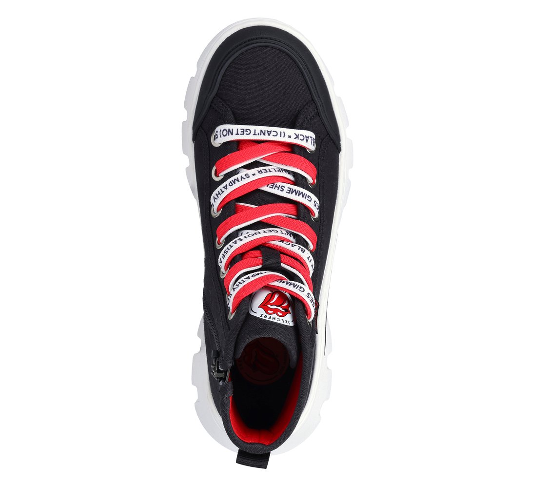 Rolling Stones: Roadies Surge - Lick & Lyrics, BLACK/RED Footwear Top View