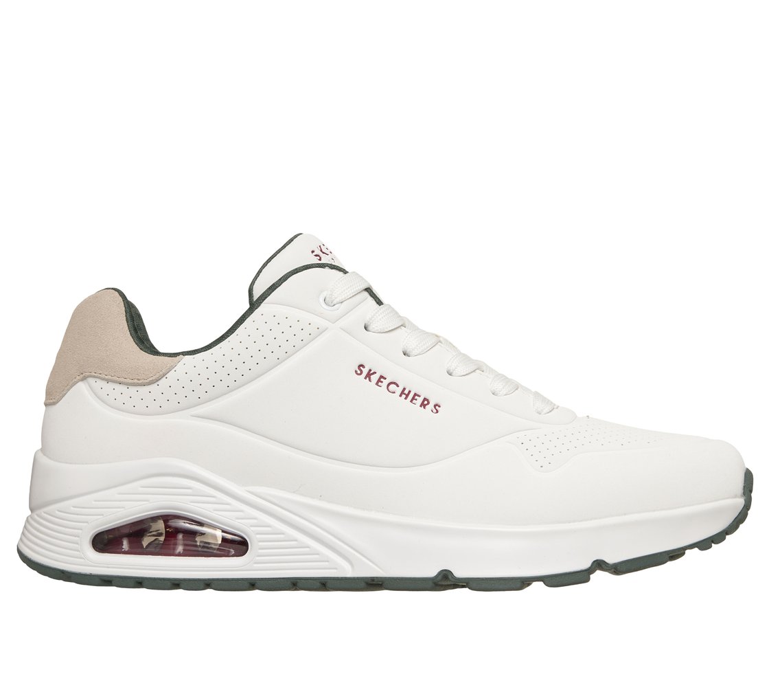 UNO - SUITED ON AIR, WHT/GREEN Footwear Lateral View