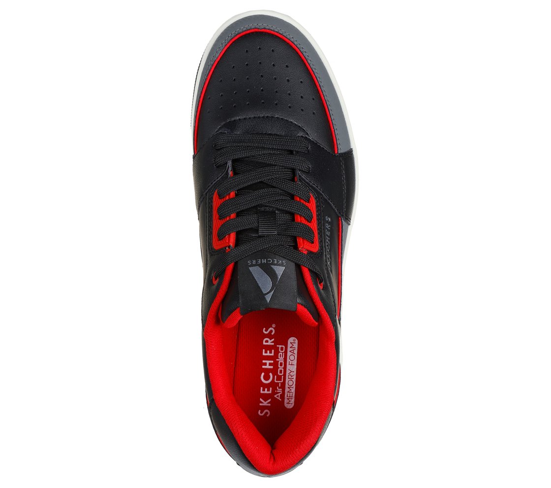 UNO COURT - LOW-POST, BLACK/RED Footwear Top View