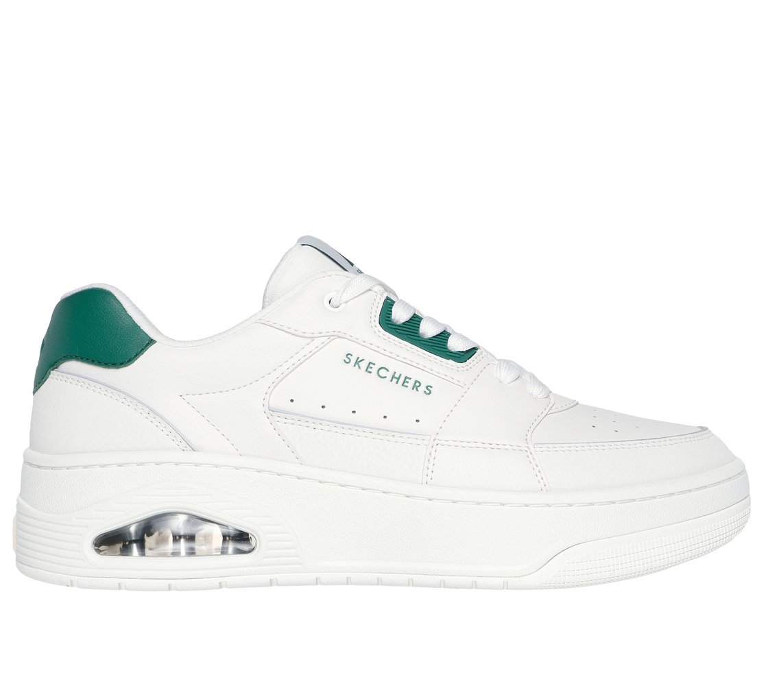 UNO COURT - LOW-POST, WWHITE/GREEN Footwear Lateral View