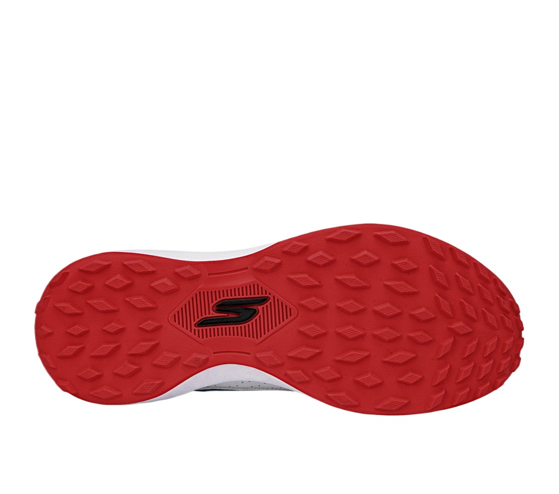 CRICKET TURF, WHITE/BLACK/RED Footwear Bottom View