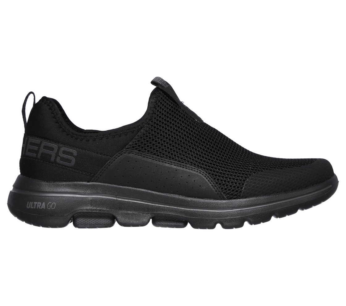 GO WALK 5 - DOWNDRAFT, BLACK/CHARCOAL Footwear Lateral View