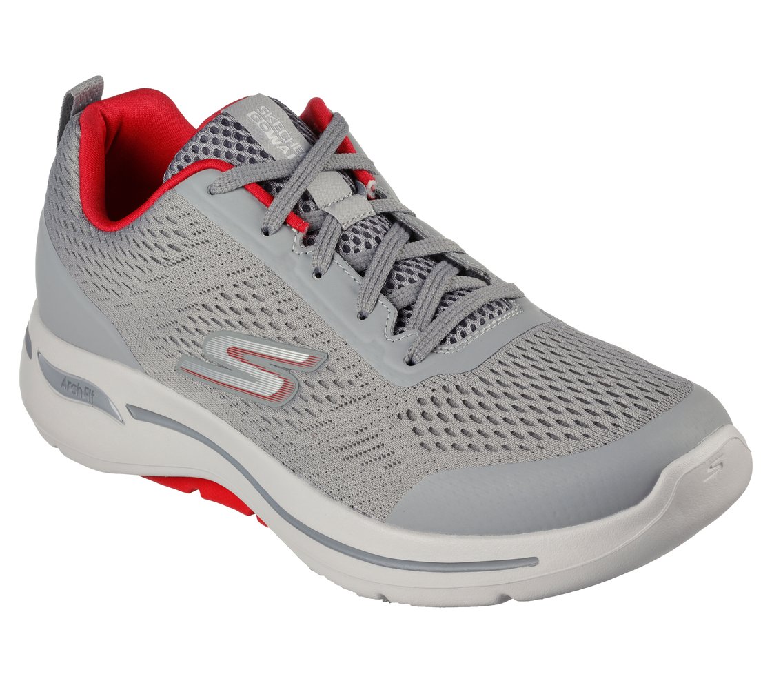 GO WALK ARCH FIT-IDYLLIC, LIGHT GREY/RED