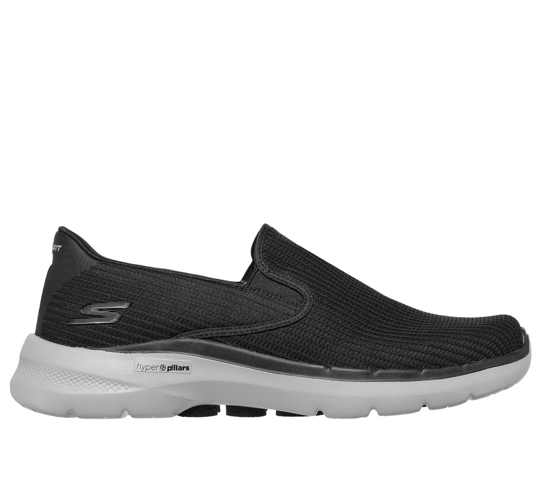 GO WALK 6 - ANAGLYPH, BLACK/GREY Footwear Lateral View
