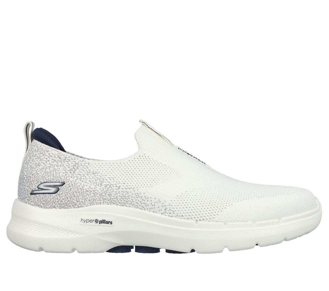 GO WALK 6, WHITE/NAVY Footwear Lateral View