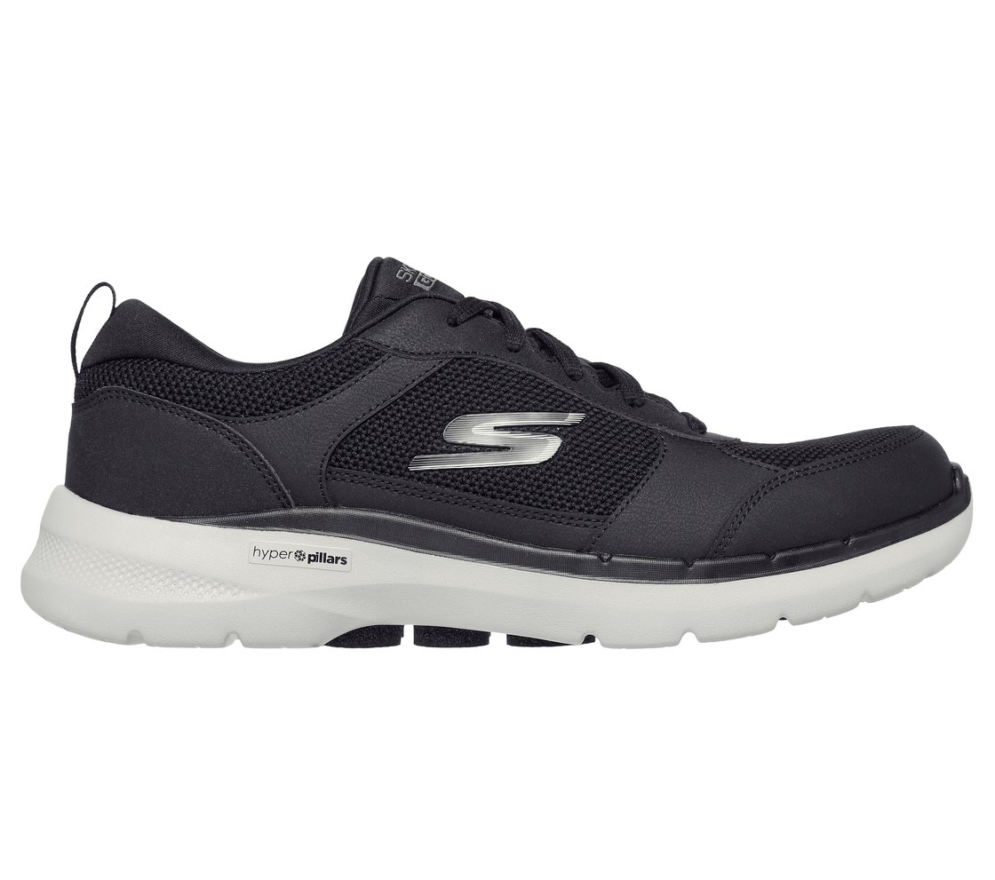 GO WALK 6 - COMPETE, BLACK/GREY Footwear Right View