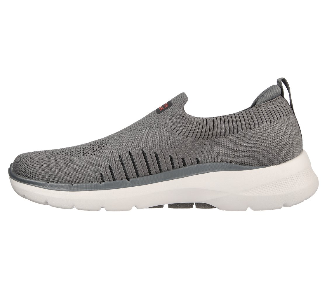 GO WALK 6, GREY/RED Footwear Left View
