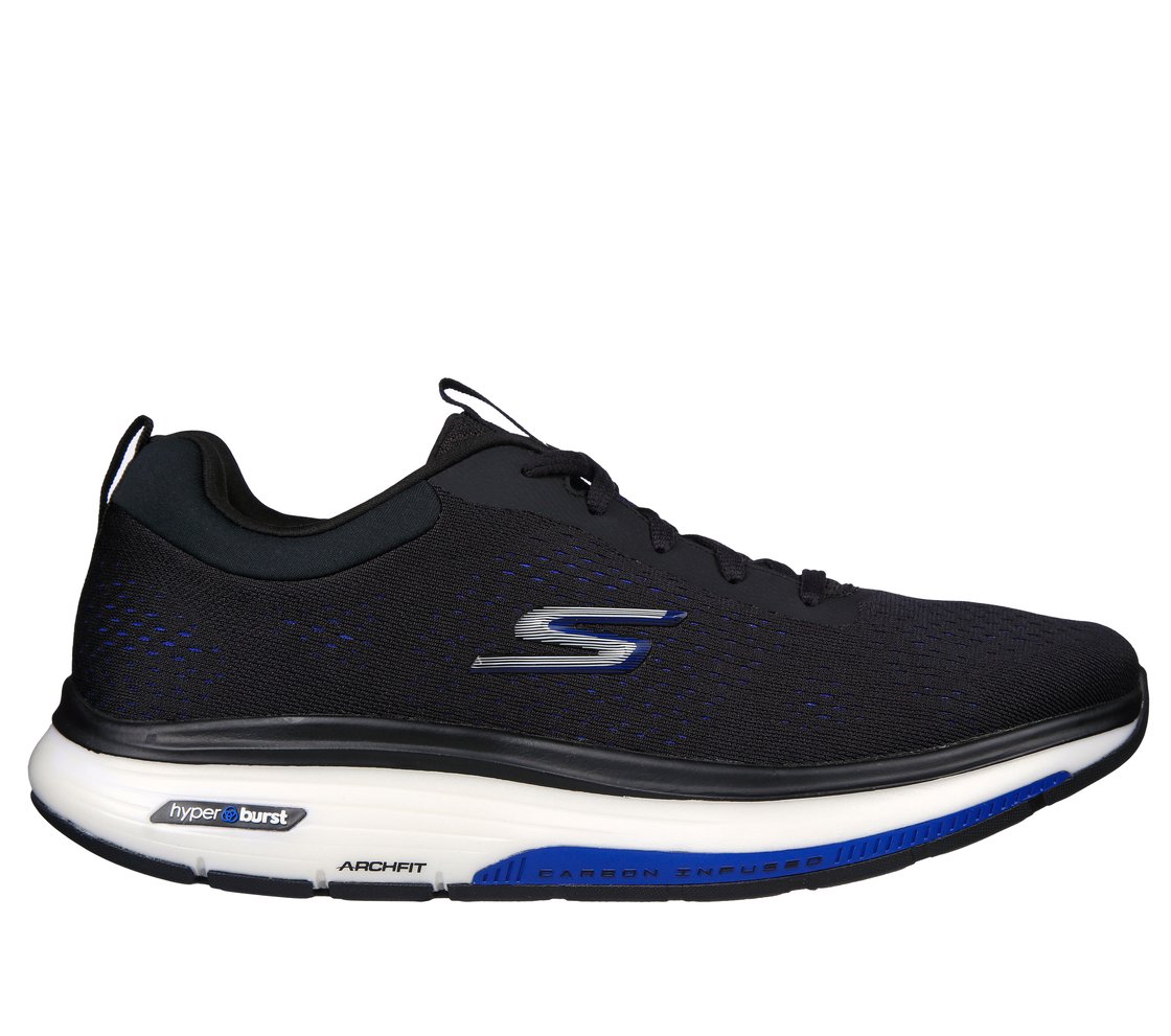 GO WALK WORKOUT WALKER-OUTPAC, BLACK/BLUE Footwear Lateral View