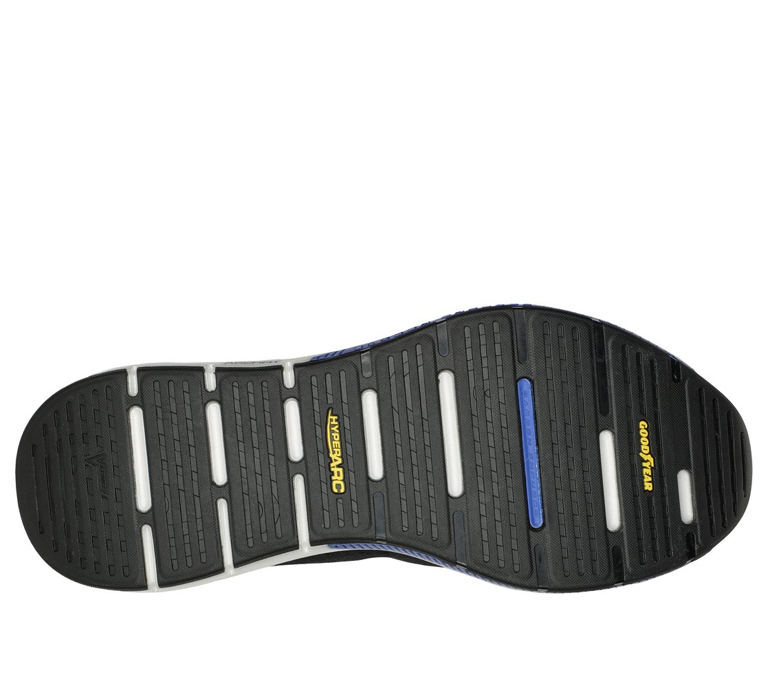 GO WALK WORKOUT WALKER-OUTPAC, BLACK/BLUE Footwear Bottom View