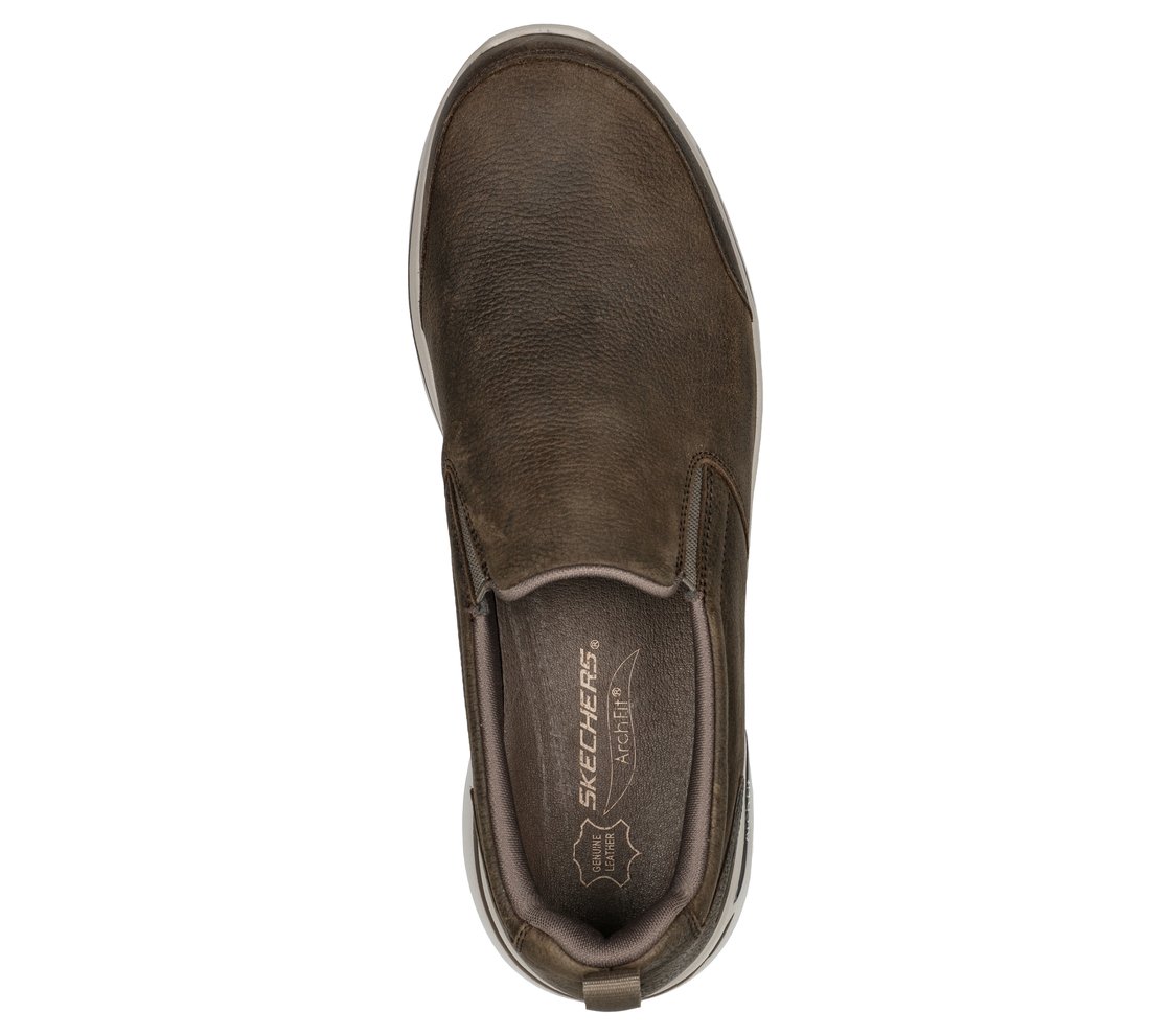 Skechers Taupe Go Walk Arch Fit Seude Stor Walking Shoes For Men