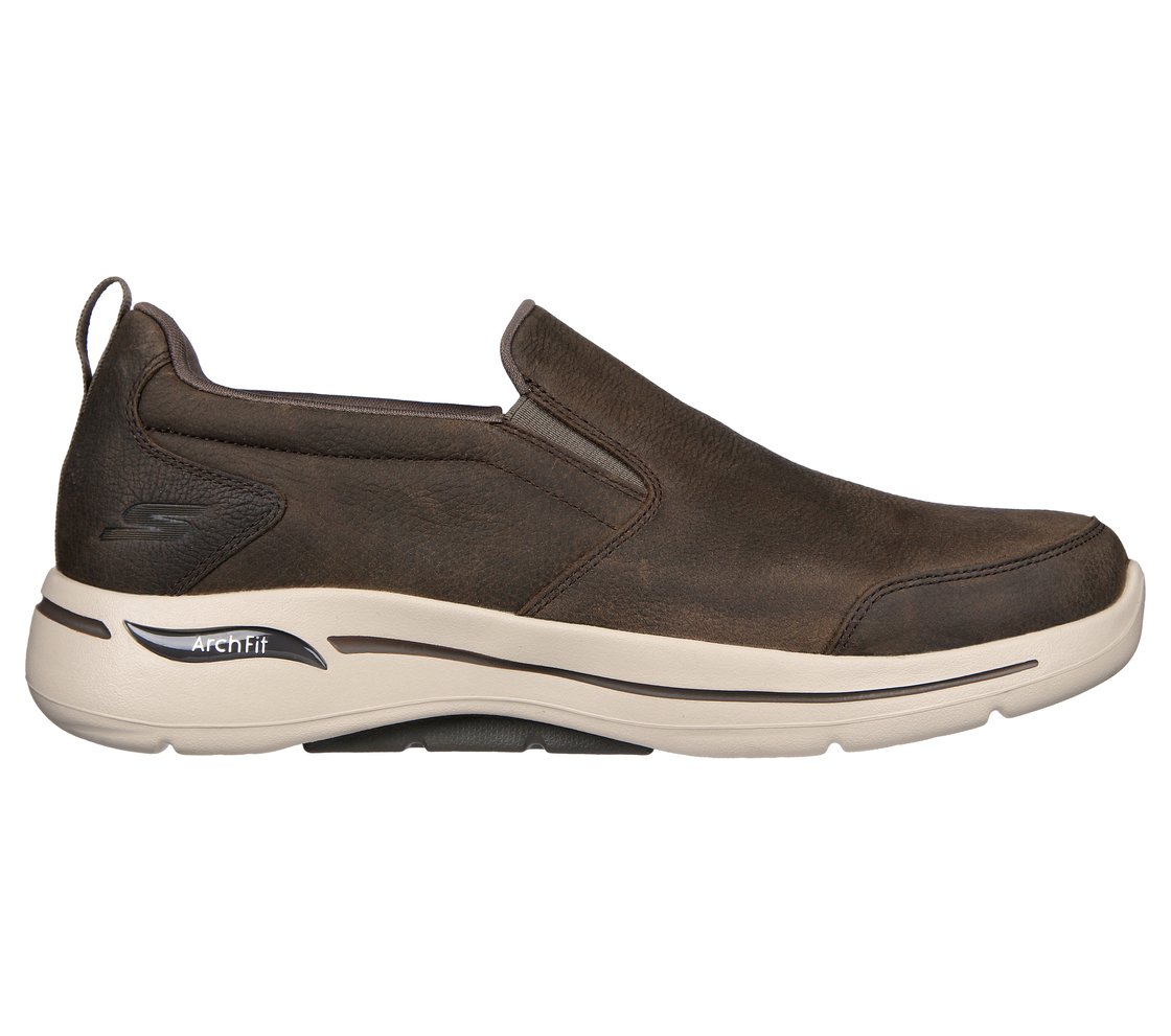 ディープステート Skechers Taupe Go Walk Arch Fit Seude Stor Walking Shoes For Men