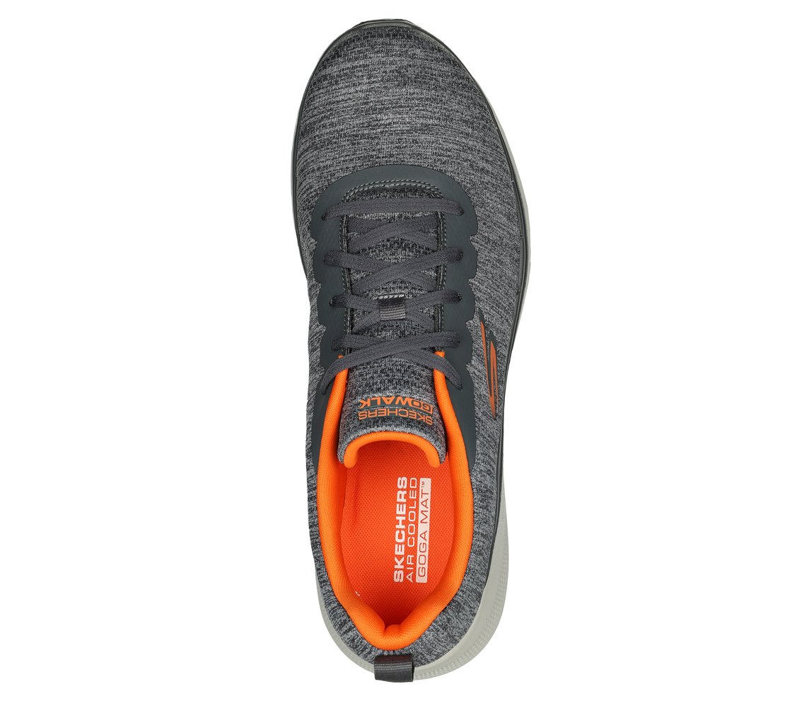 GO WALK 6 - TUESDAY, CHARCOAL/ORANGE Footwear Top View
