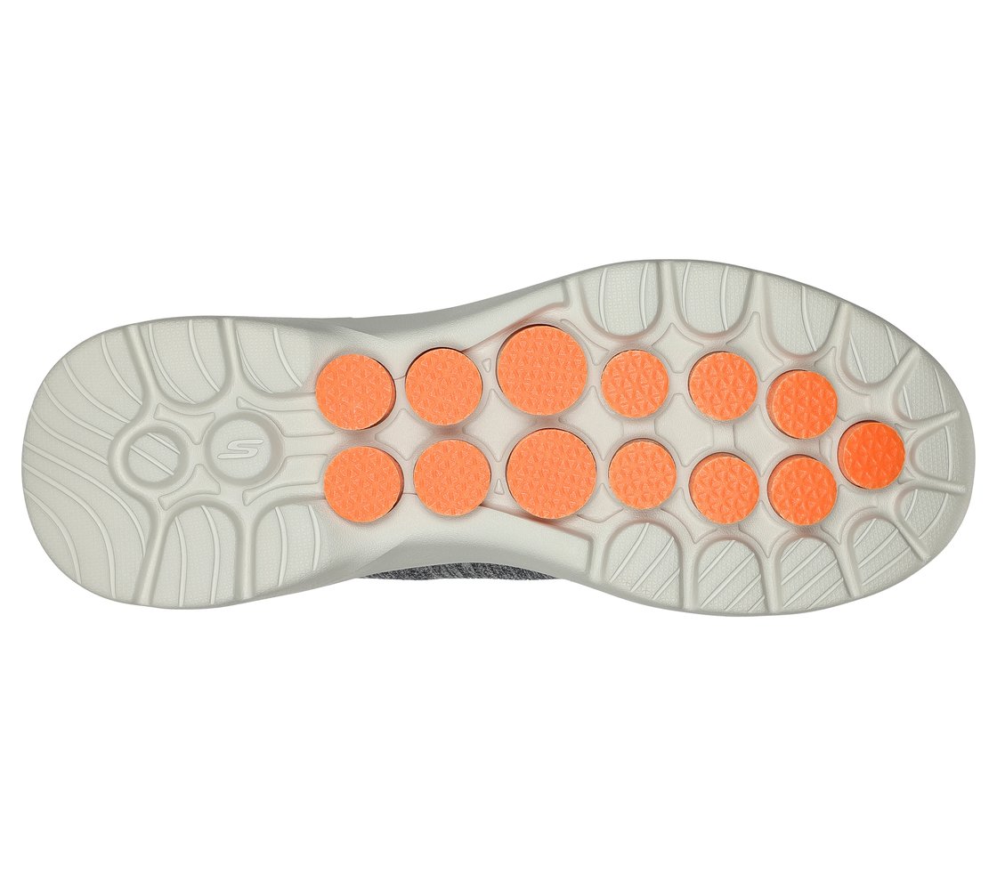 GO WALK 6 - TUESDAY, CHARCOAL/ORANGE Footwear Bottom View