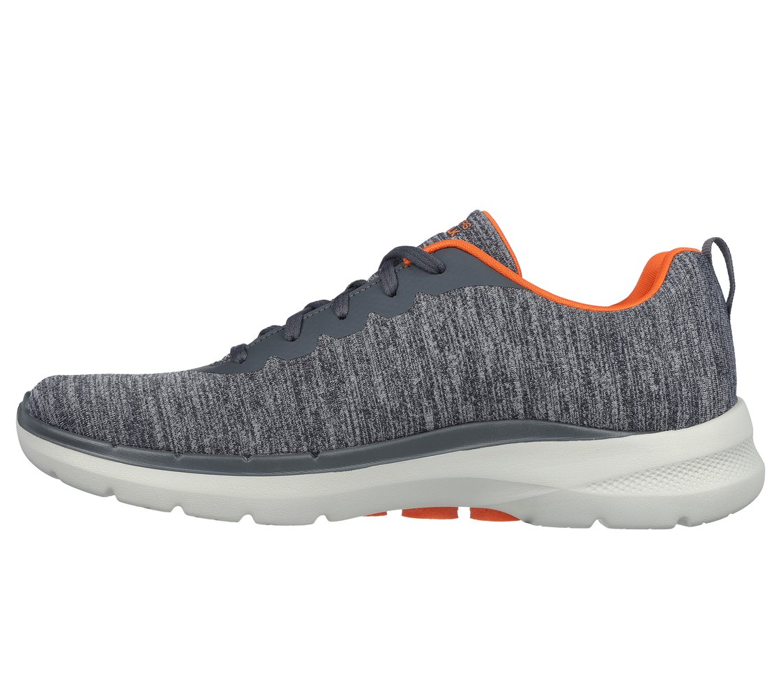 GO WALK 6 - TUESDAY, CHARCOAL/ORANGE Footwear Left View