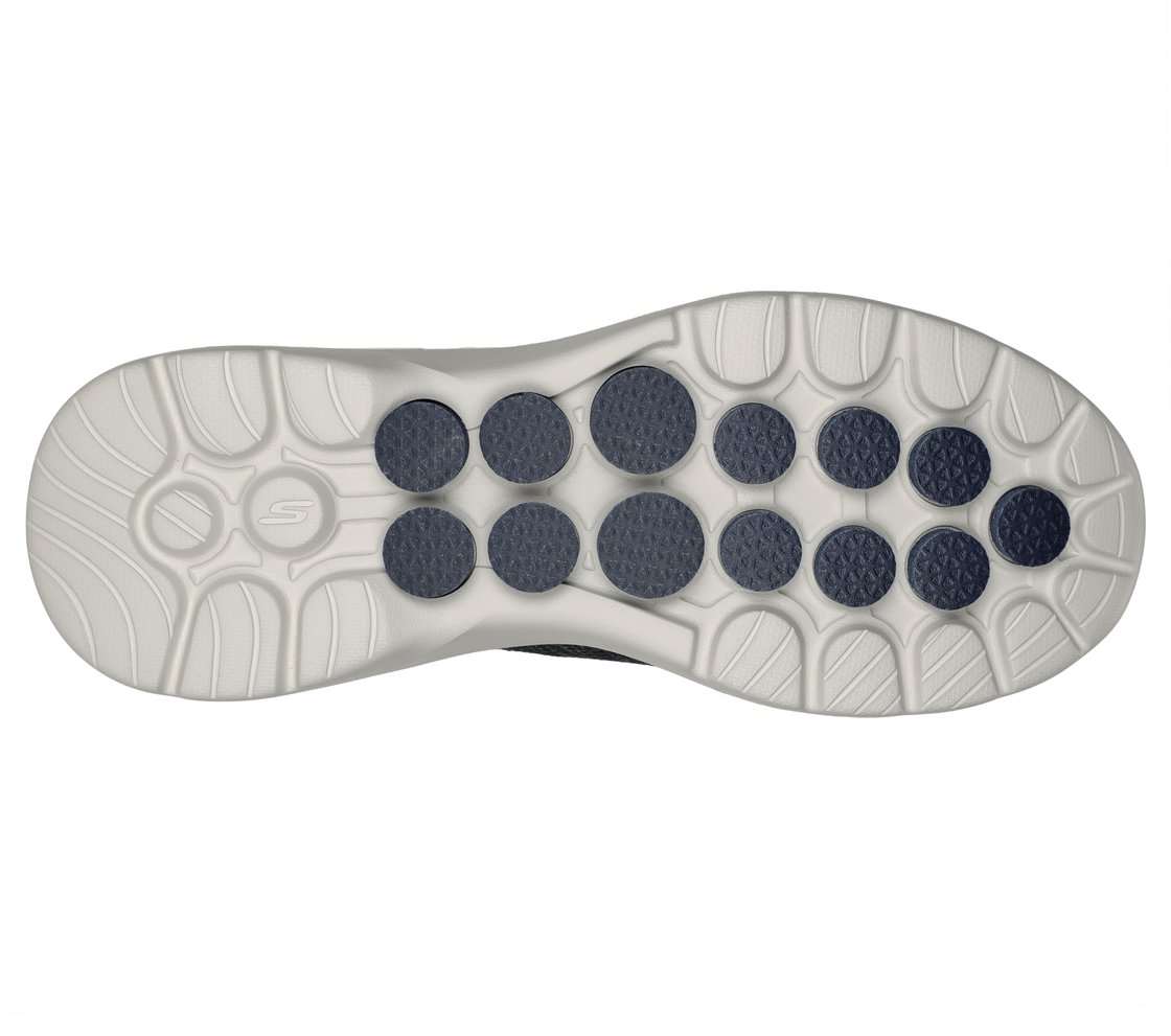 GO WALK 6 - MODERNIZED, NAVY/BROWN Footwear Bottom View