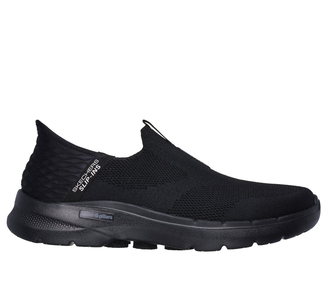 Skechers Slip-ins: GO WALK 6 - Easy On, BBLACK Footwear Lateral View