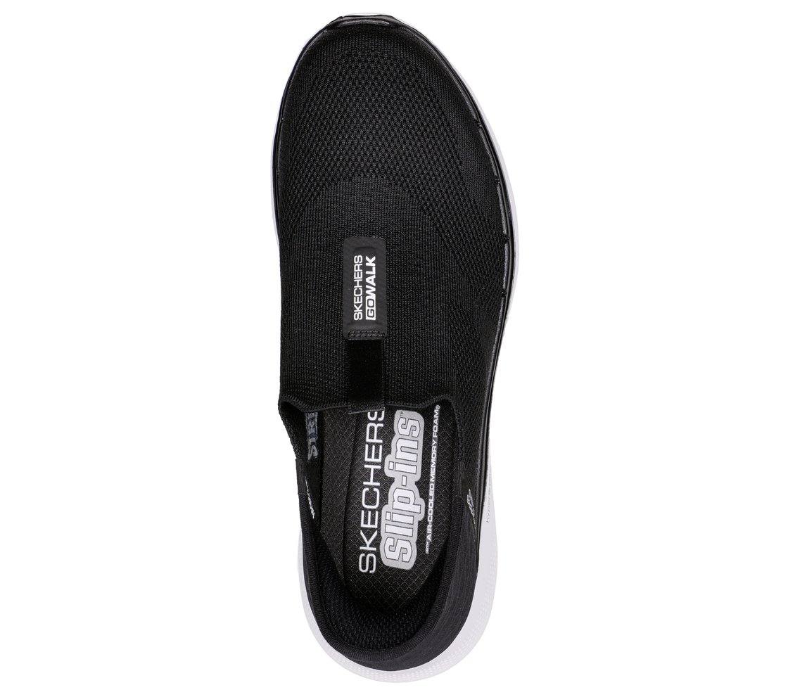 GO WALK 6 - EASY ON, BLACK Footwear Top View