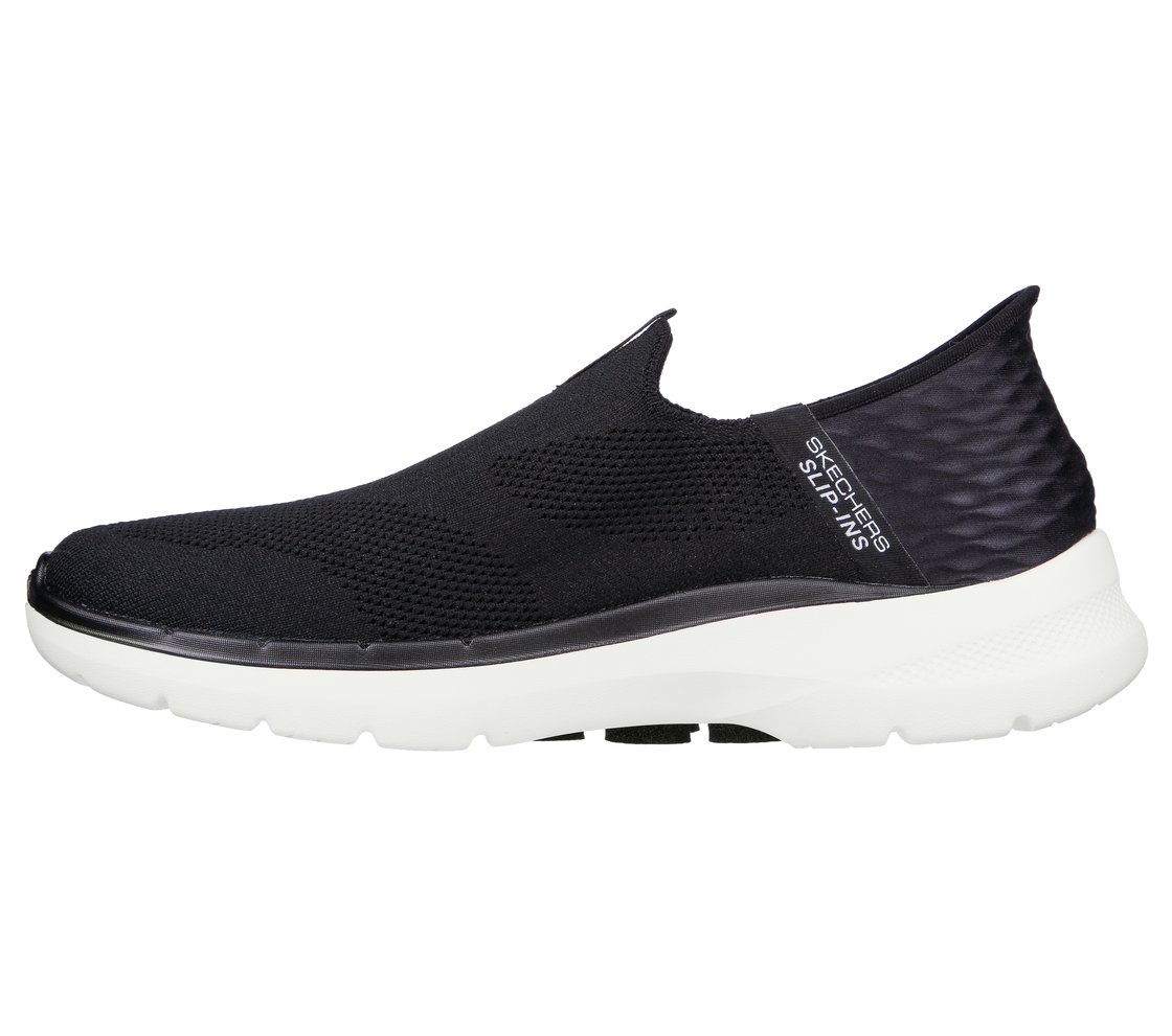 GO WALK 6 - EASY ON, BLACK Footwear Left View