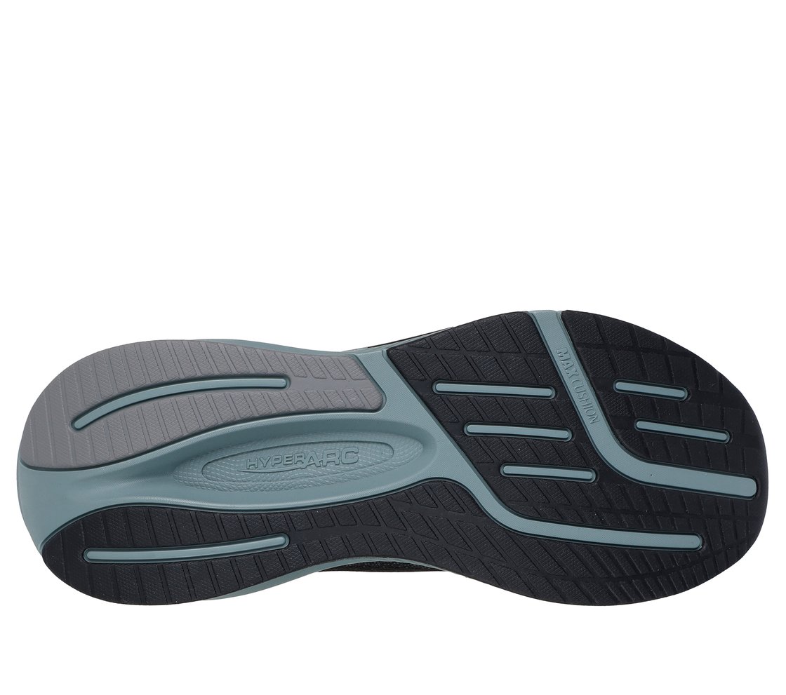 GO WALK MAX CUSHIONING ARCH F, BLACK/GREEN Footwear Bottom View