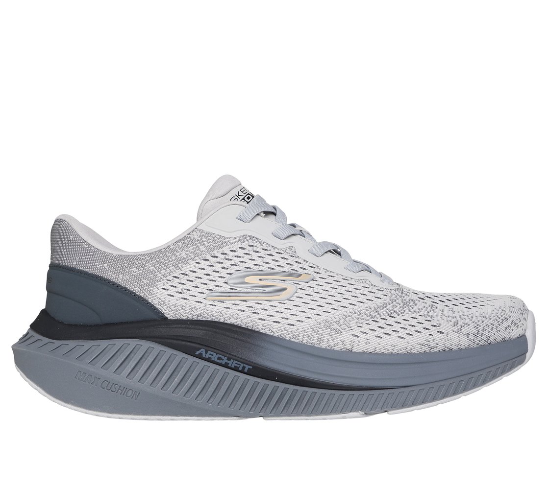 GO WALK MAX CUSHIONING ARCH F, GRAY/CHARCOAL Footwear Lateral View