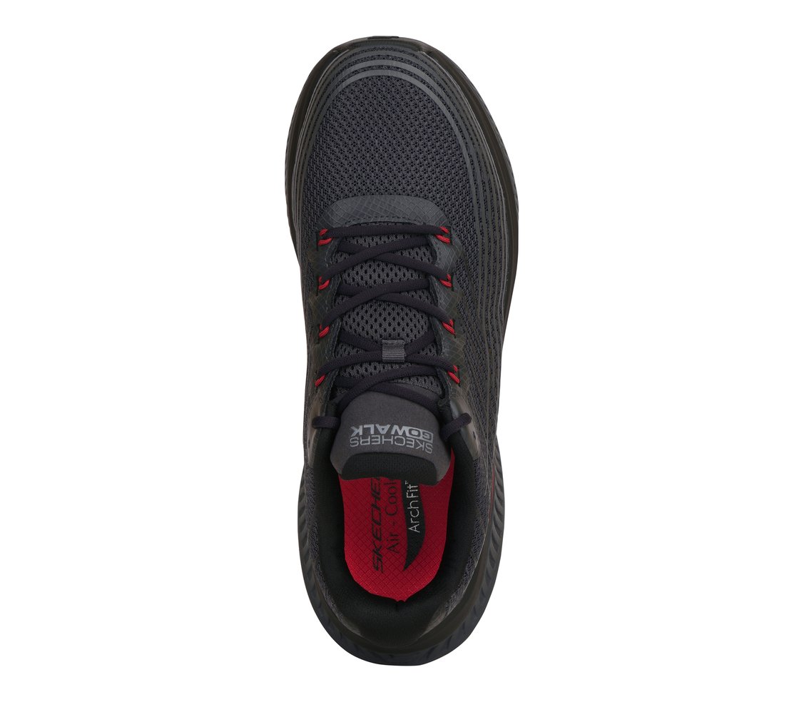 GO WALK MAX CUSHIONING ARCH F, BLACK/RED