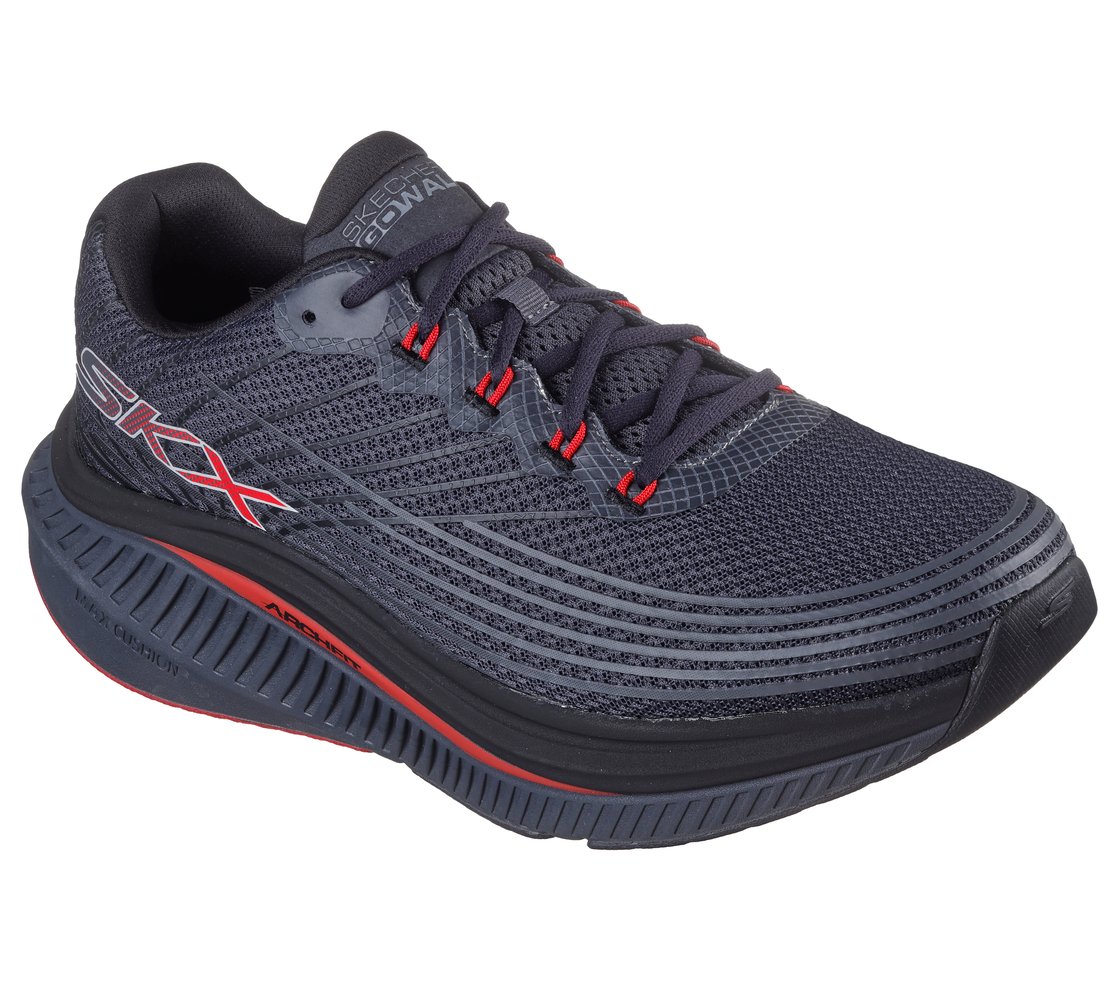 GO WALK MAX CUSHIONING ARCH F, BLACK/RED