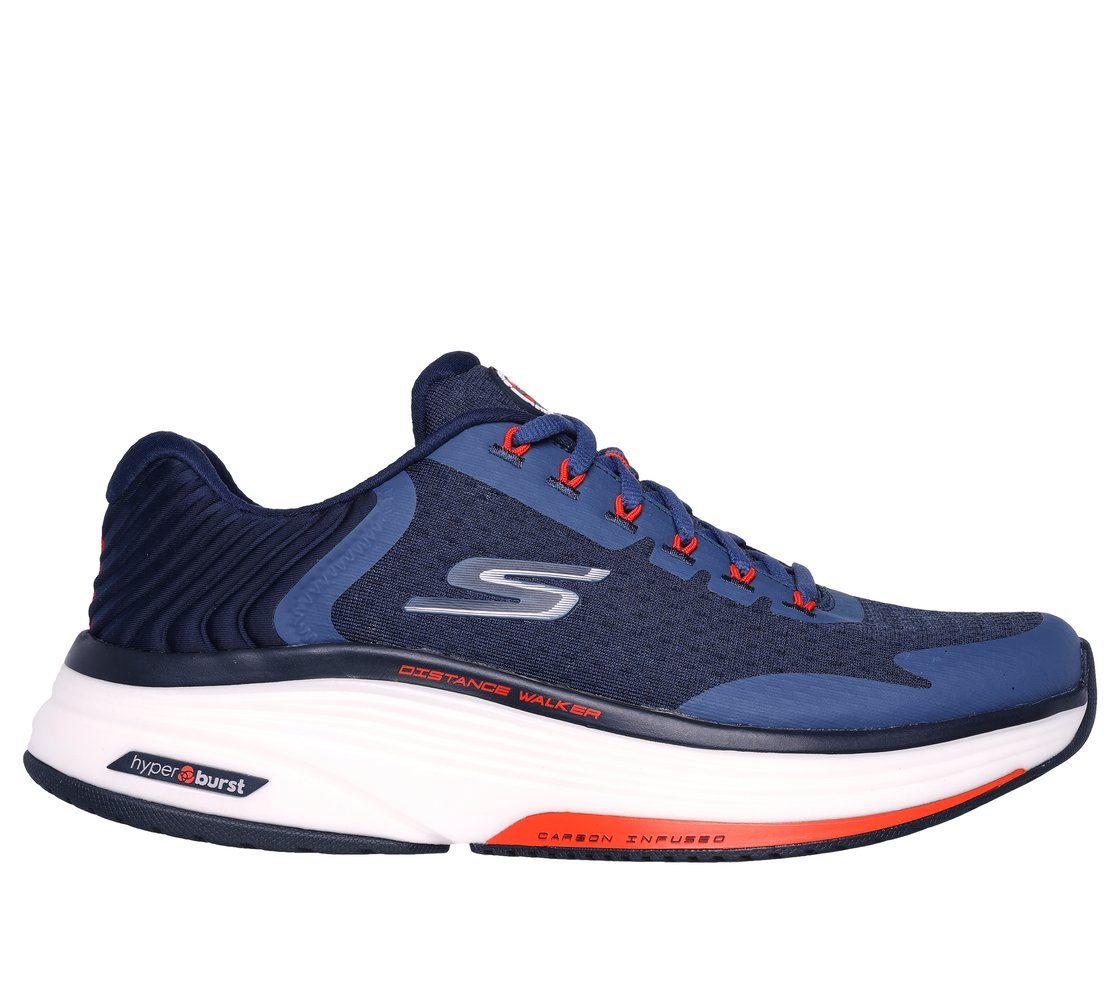Skechers Navy/Orange Go Walk-Distance-Walker Mens Lace Up Shoes