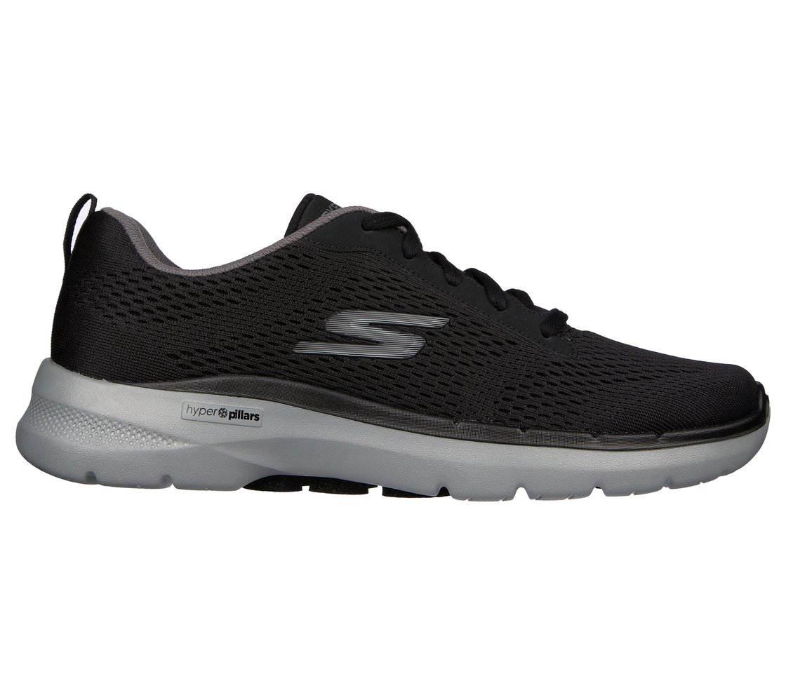 GO WALK 6 - AVALO 2, BLACK/GREY Footwear Lateral View
