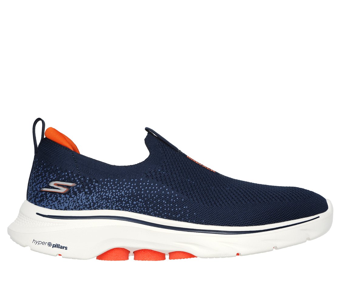 GO WALK 7, NVY/ORNG Footwear Lateral View