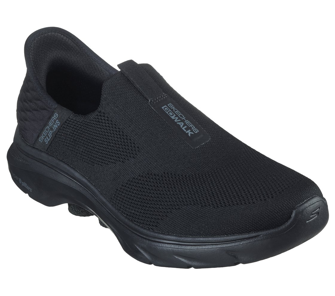 SKECHERS SLIP-INS: GO WALK 7 - EASY ON 2, BLACK Footwear Right View