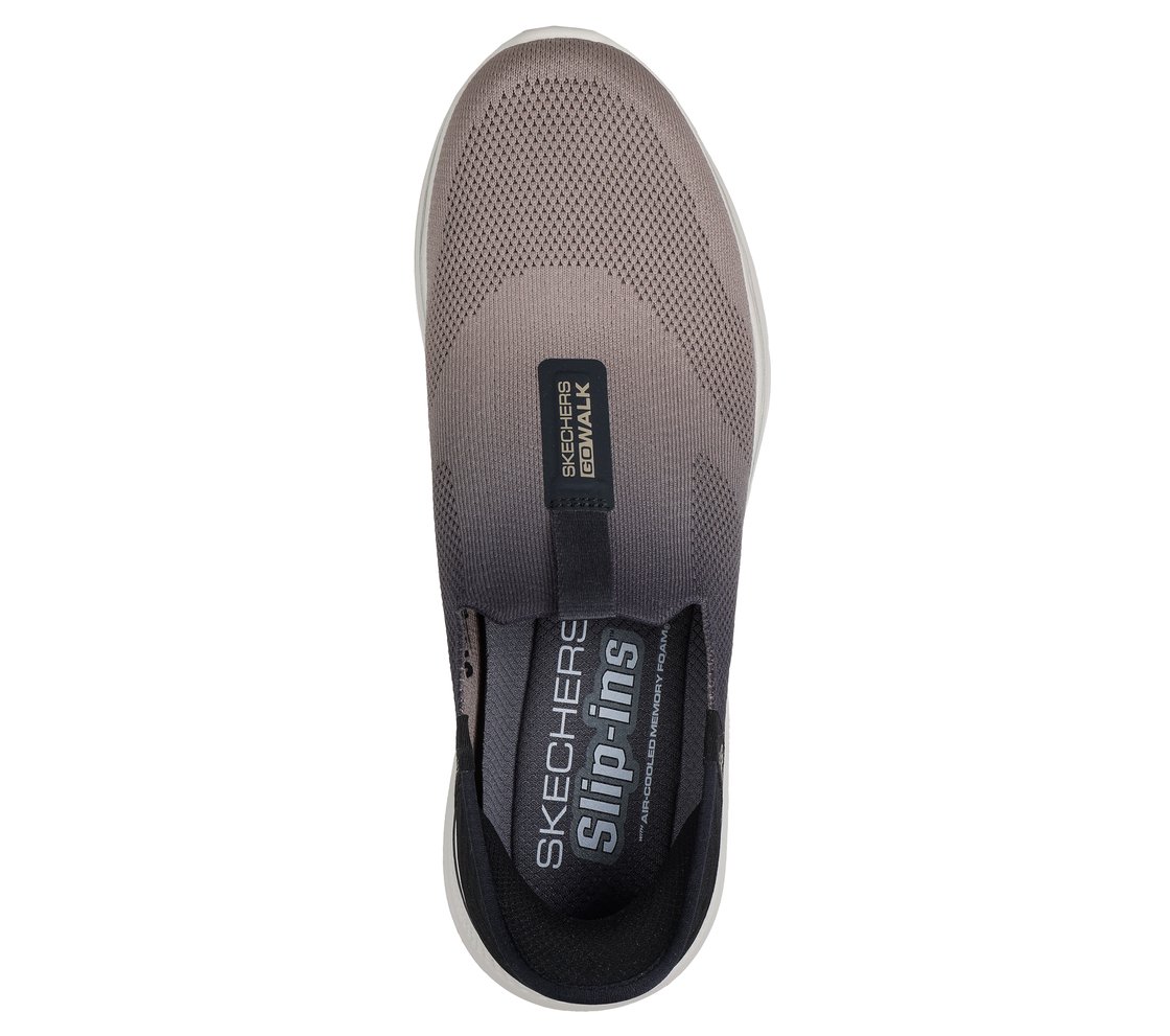 GO WALK 7 - EASY ON 2, BLACK/TAN Footwear Top View