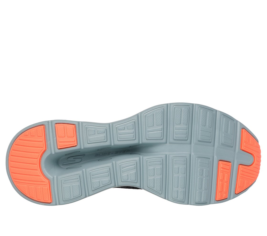 GO WALK GLIDE-STEP 2.0 - CALE, BLACK/GREY Footwear Bottom View