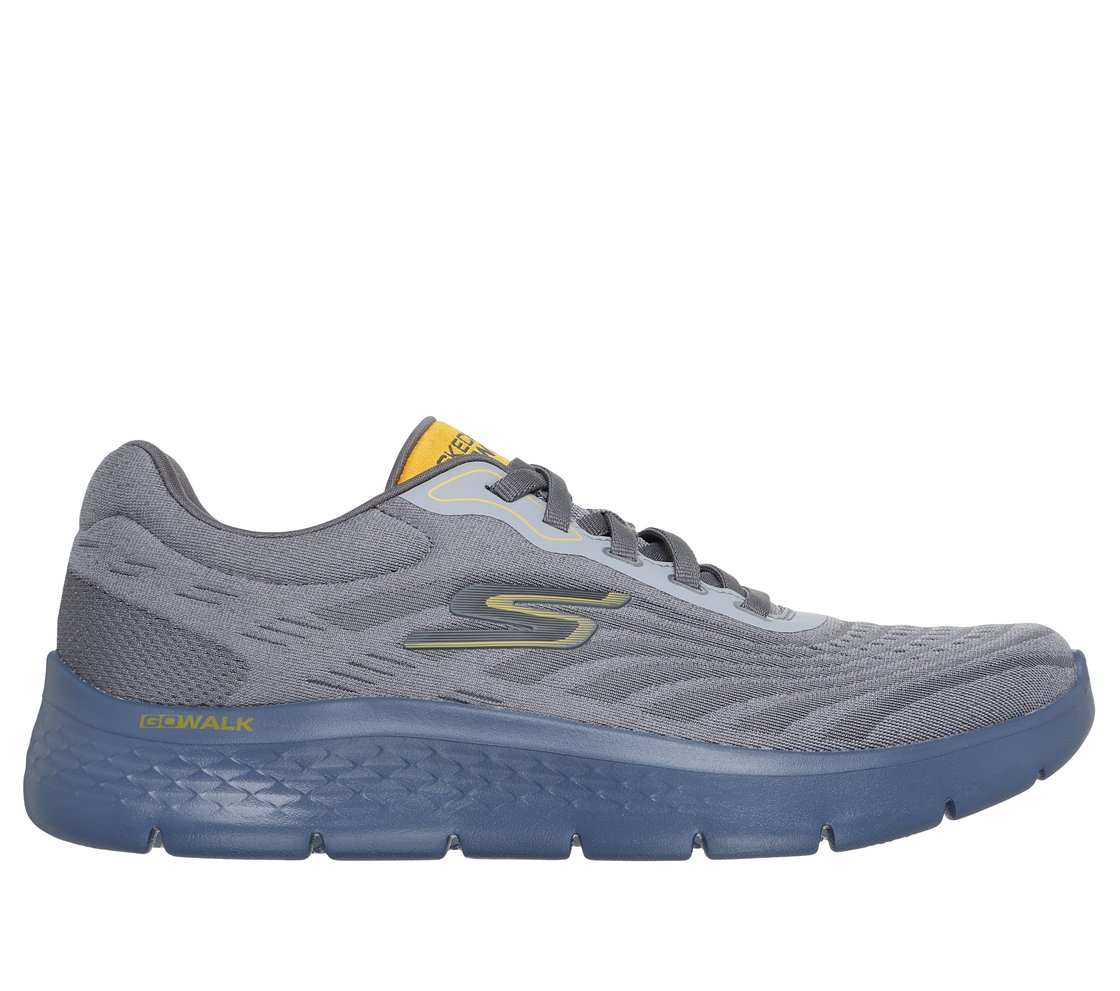 GO WALK FLEX - BRENDON, GRAY/BLUE Footwear Lateral View