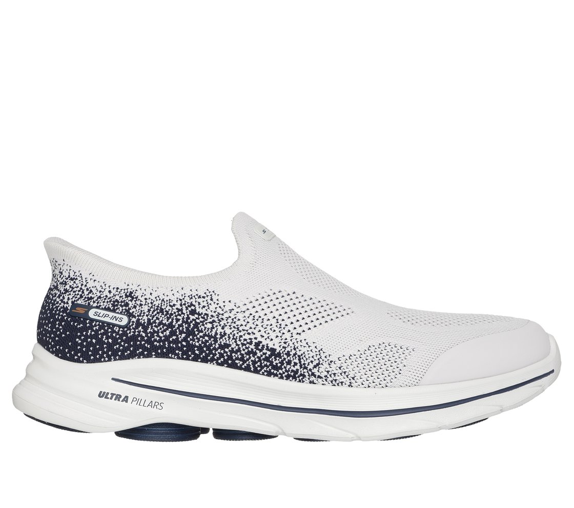 GO WALK 8 - PELAYO, WHITE/NAVY Footwear Lateral View