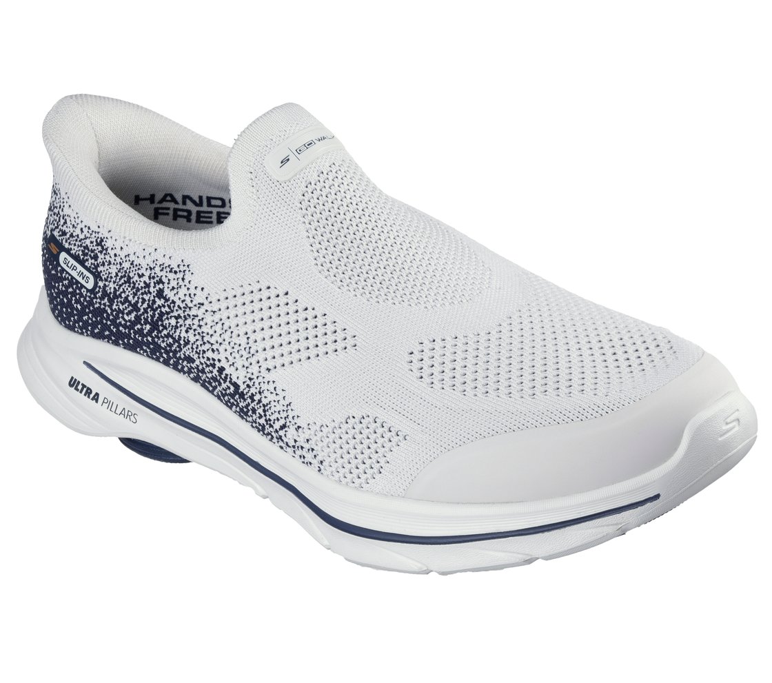 GO WALK 8 - PELAYO, WHITE/NAVY Footwear Right View