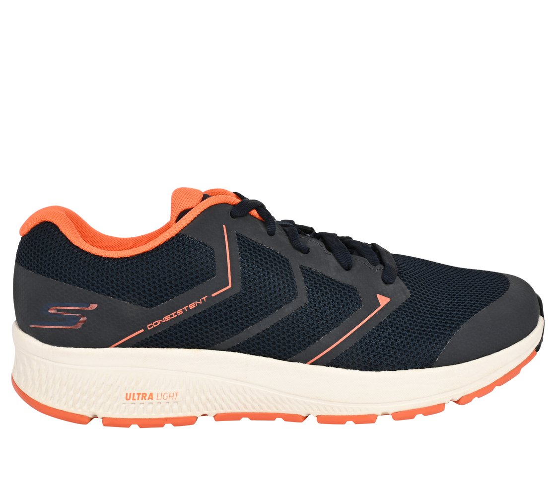GO RUN CONSISTENT - TRACEUR, NAVY/ORANGE Footwear Lateral View