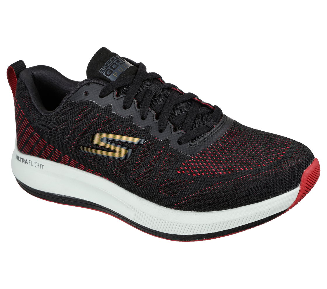GO RUN PULSE - STRADA, BLACK/RED Footwear Right View