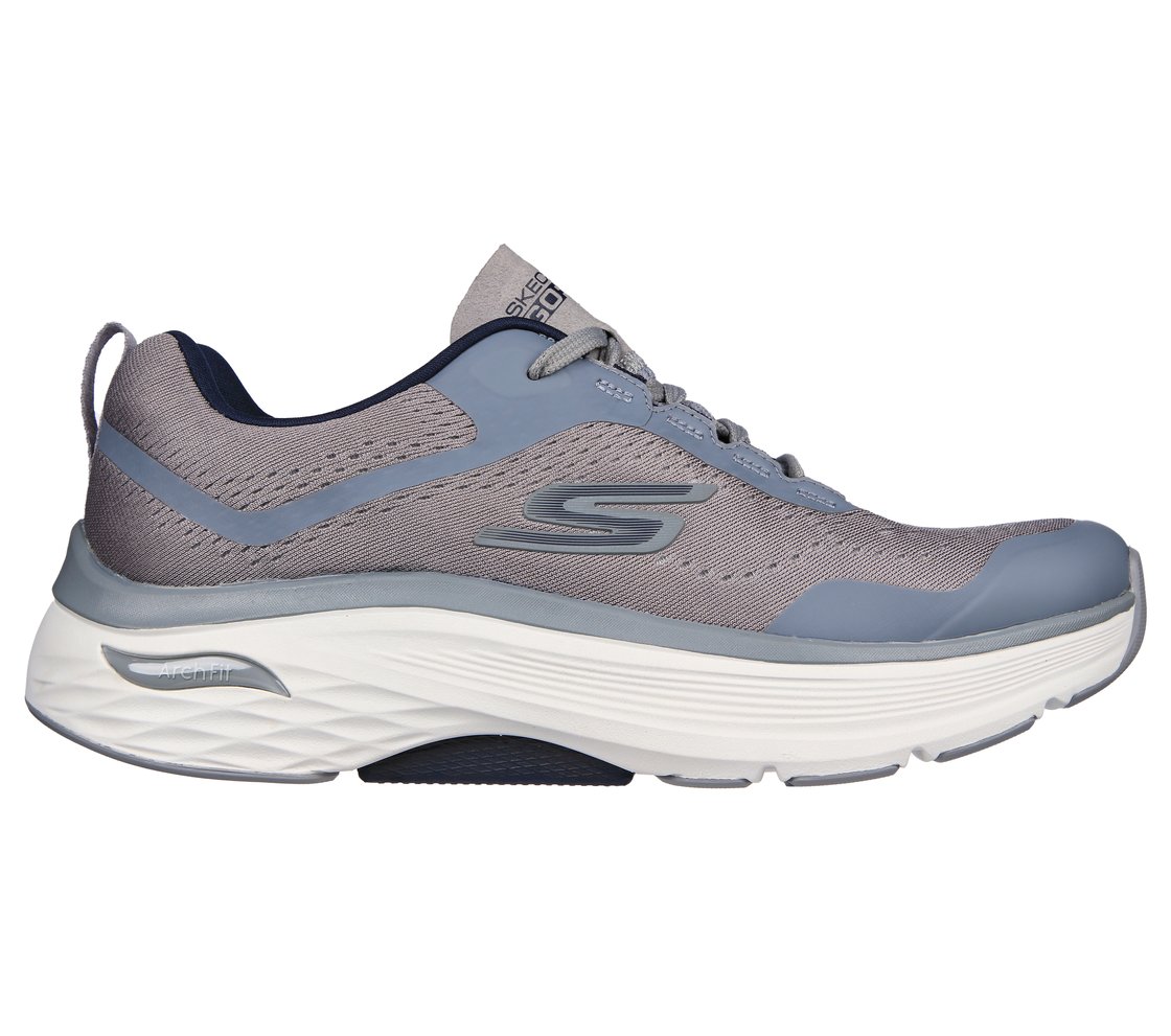 MAX CUSHIONING ARCH FIT, GREY/NAVY Footwear Lateral View