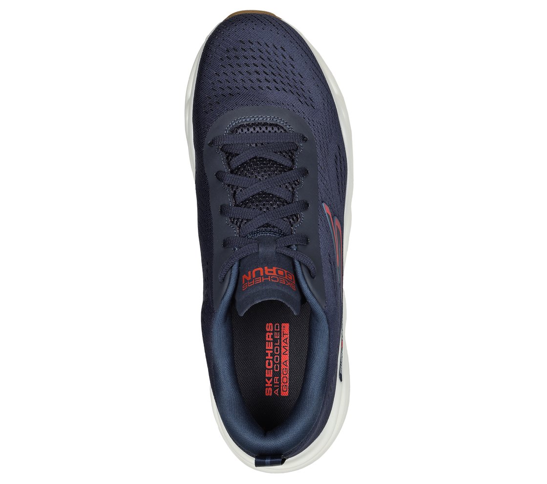 GO RUN SWIRL TECH, NAVY/RED Footwear Top View