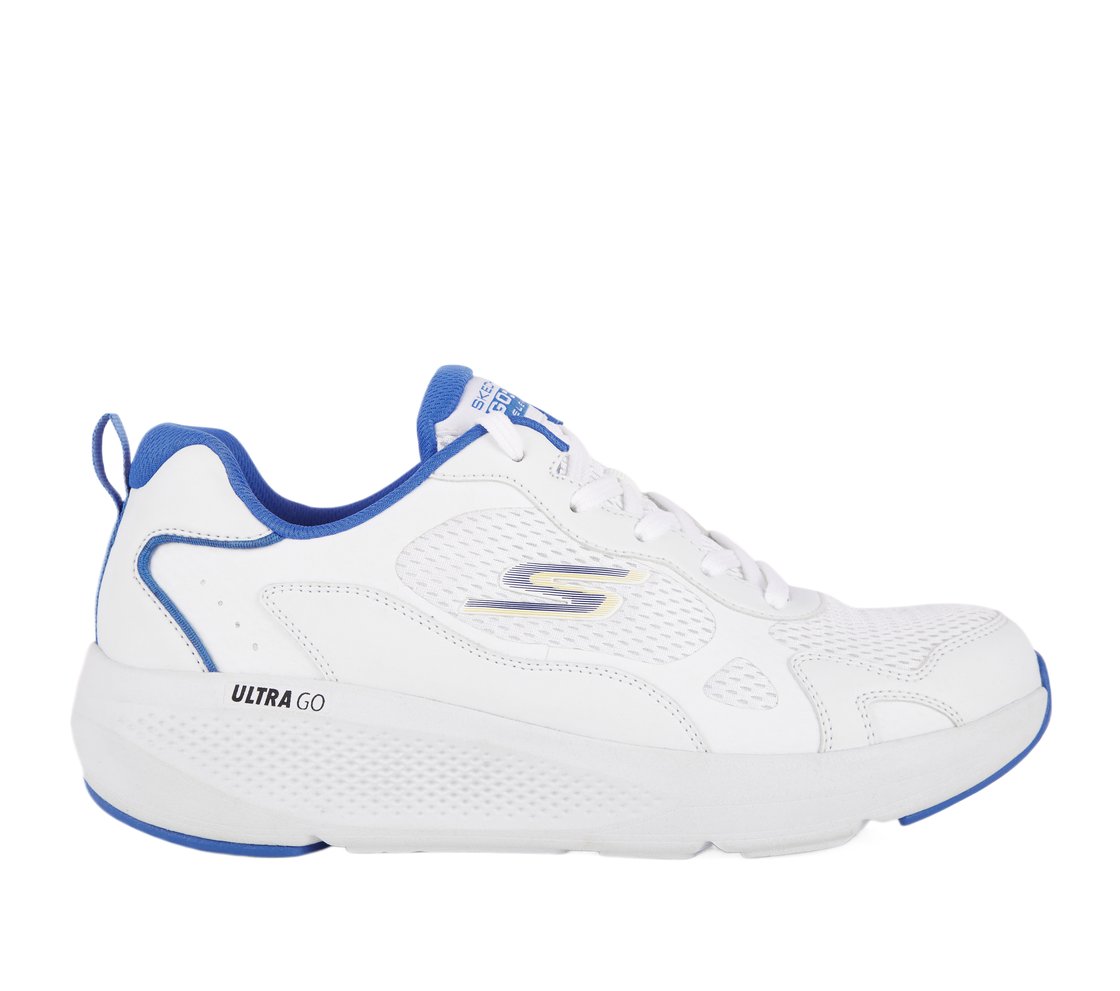 GO RUN ELEVATE, WHITE/NAVY Footwear Lateral View