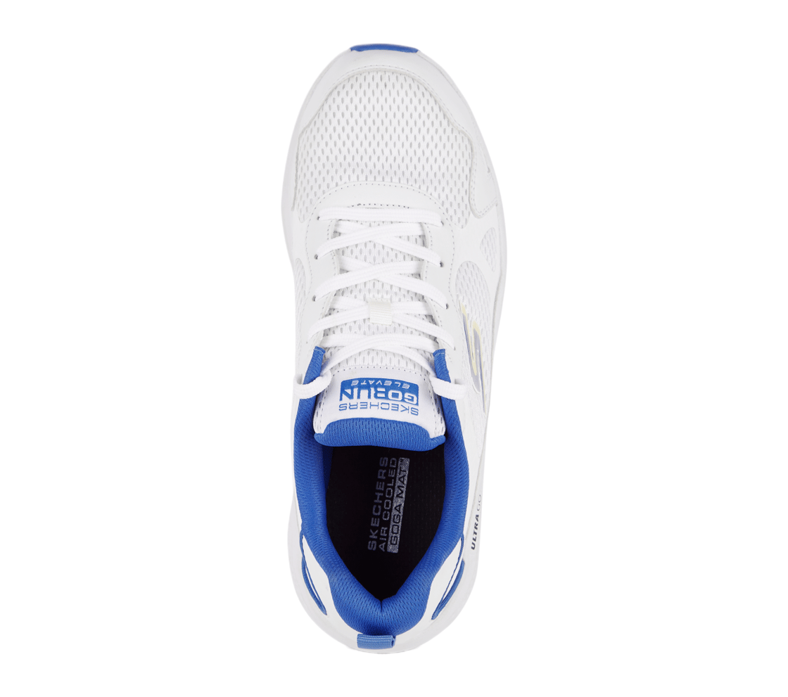 GO RUN ELEVATE, WHITE/NAVY Footwear Top View